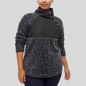 J. Crew Quilted Button Neck Sherpa Tunic Size S